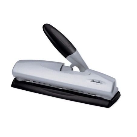 Perforadora Manual de 3 Orificios Swingline, Capacidad para 20 Hojas, Plateado/Negro