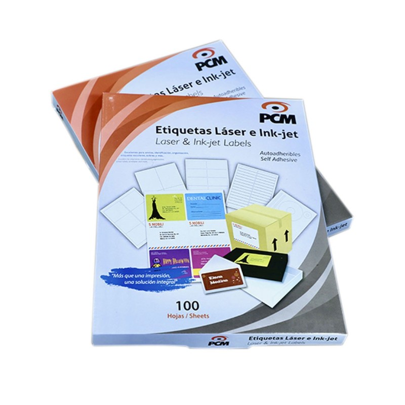 Etiquetas Laser PCM, Tamaño Carta, Paq/100