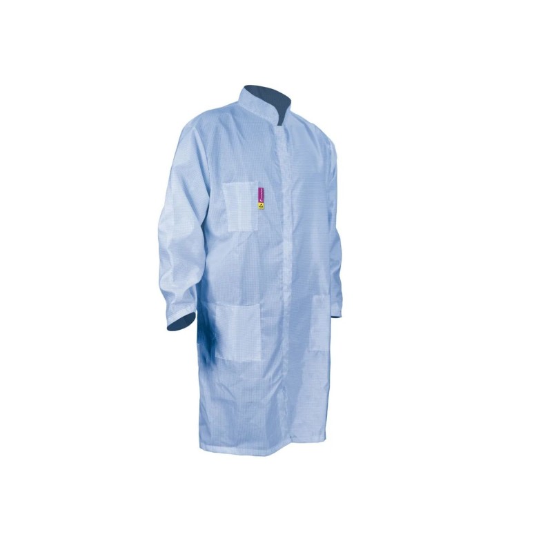 Bata Antiestática ESD color Celeste. 