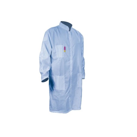 Bata Antiestática ESD color Celeste. 