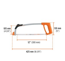 Arco 12" profesional tubular de acero para segueta, Truper