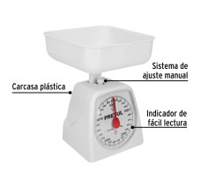 Báscula Mecánica para Cocina, 5 Kg, Pretul
