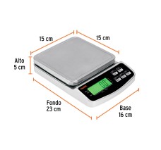 Bascula Electrónica de Precisión, Recargable,3 Kg, Truper
