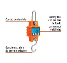 Báscula Electrónica Colgante, de Pilas,300 Kg, Truper