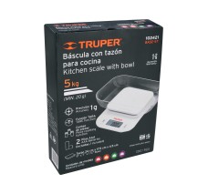 Báscula Digital para Cocina con Tazón, 5 Kg,Truper