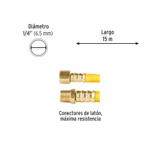 Manguera para Compresor, de Pvc, 15m X 1/4", Pretul