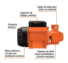 Bomba Periférica 1 Hp, Altura Máxima 70 M, Truper Expert