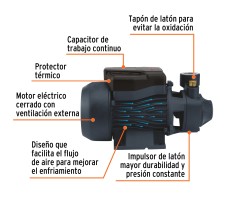 Bomba Periférica 1 Hp, Altura Máxima 60 M, Truper