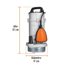 Bomba Sumergible Cubierta Aluminio, Agua Limpia, 1 Hp, Truper