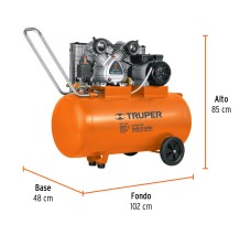 Compresor de Aire, con Banda, Horizontal 120L, 4HP, 220V Truper