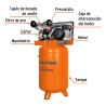 Compresor de Aire, con Banda, Vertical 120L, 4HP, 220V Truper