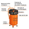 vCompresor Libre de Aceite Compacto 30L, 3HP, 127V, Truper