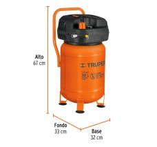 vCompresor Libre de Aceite Compacto 30L, 3HP, 127V, Truper