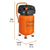 vCompresor Libre de Aceite Compacto 30L, 3HP, 127V, Truper