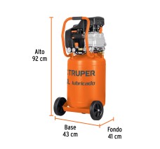 Compresor de Aire, Lubricado, Vertical 50L, 3HP, 127V, Truper