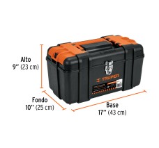 Caja para Herramienta 17" con Compartimentos, Broches Metálicos