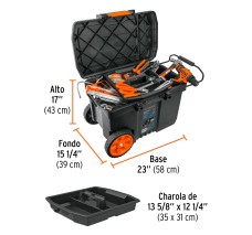 Caja para Herramienta de 23" con Ruedas Y Mango Telescópico