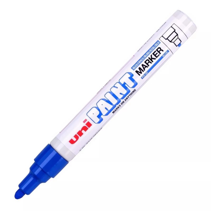 Marcador Uni-Paint Azul, Punto Medio, 12/Paq