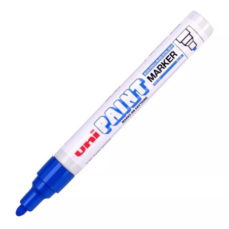Marcador Uni-Paint Azul, Punto Medio, 12/Paq