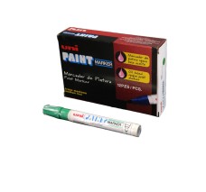 Marcador Uni-Paint Verde, Punto Medio, 12/Paq