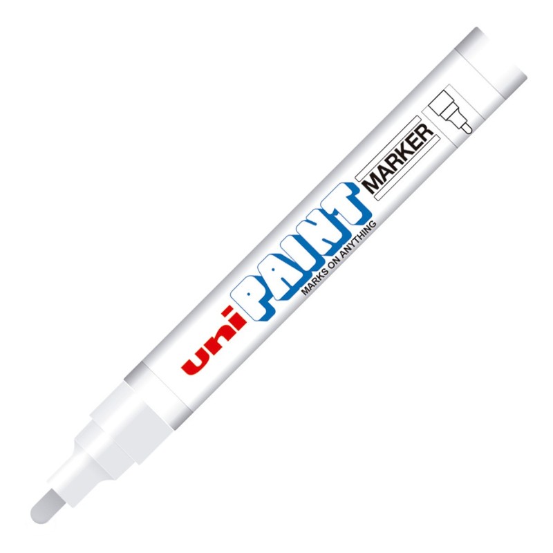 Marcador Uni-Paint Blanco, Punto Medio, 12/Paq