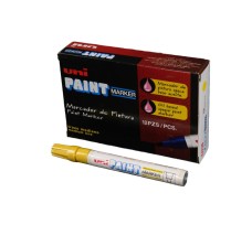 Marcador Uni-Paint Amarillo, Punto Medio, 12/Paq