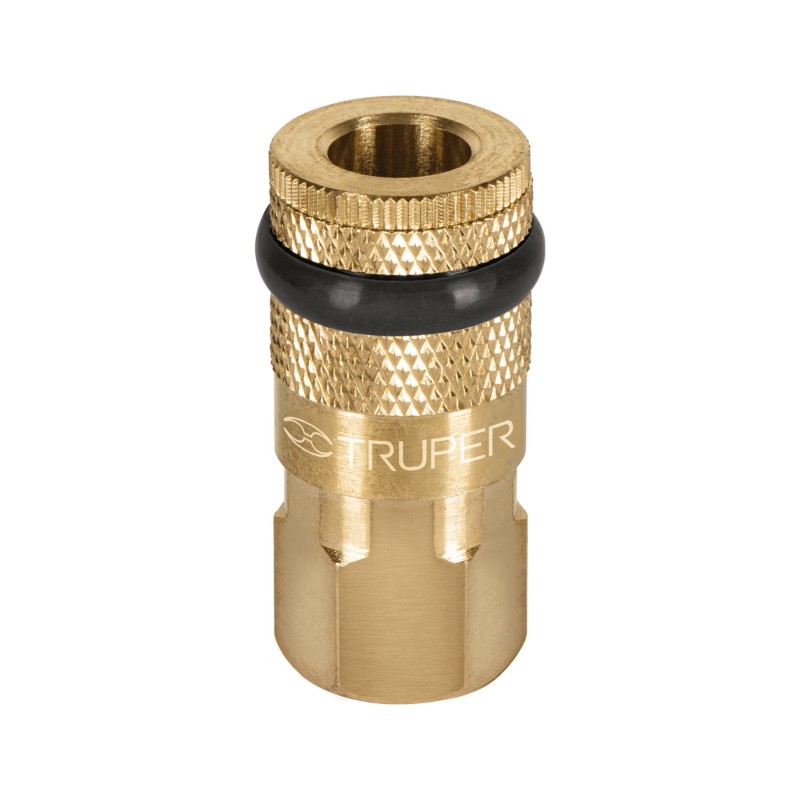 Cople Rápido de Latón, Hembra, Cuerda 1/4" NPT, TRUPER