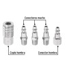 Juego de 4 Conectores Y 1 Cople para Compresor, Pretul
