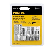 Juego de 4 Conectores Y 1 Cople para Compresor, Pretul