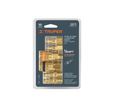 Juego de 4 Conectores Rápidos y 2 Coples, de Latón, TRUPER