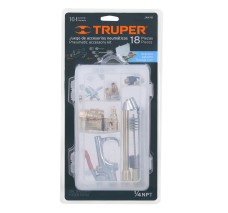 Juego de 18 Accesorios Neumáticos, Cuerda 1/4" NPT, TRUPER