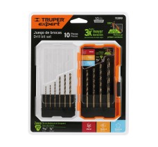 Juego de 10 Brocas HSS para Metal en Estuche, Truper Expert