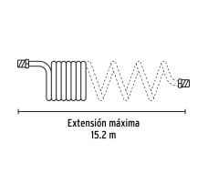 Manguera para Compresor, Tipo Resorte, 15.2m X 1/4", Pretul