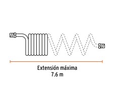 Manguera para Compresor, Tipo Resorte, 7.6 m, Truper