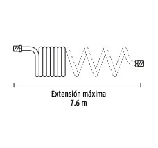 Manguera para Compresor, Tipo Resorte, 7.6m X 1/4", Pretul