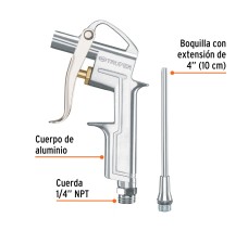 Pistola para Sopletear, Con Extensión de 4", Truper