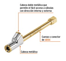 Inflador de Cabeza Doble, Cuerda 1/4 NPT