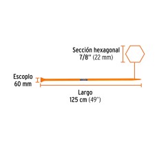 Barreta de punta de 7/8" x 1.25 cm, escoplo 60 mm, Truper