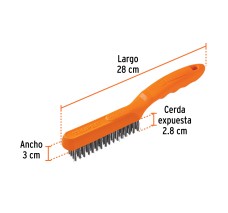 Cepillo de Alambre 64 Pinceles de Acero Inoxidable, Truper