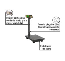 Báscula Electrónica de plataforma, plegable, 200 kg. Pretul