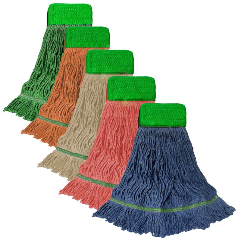 Mota para Trapeador de 16 oz, Banda de 5", Puntas en Bucle, Colores Varios