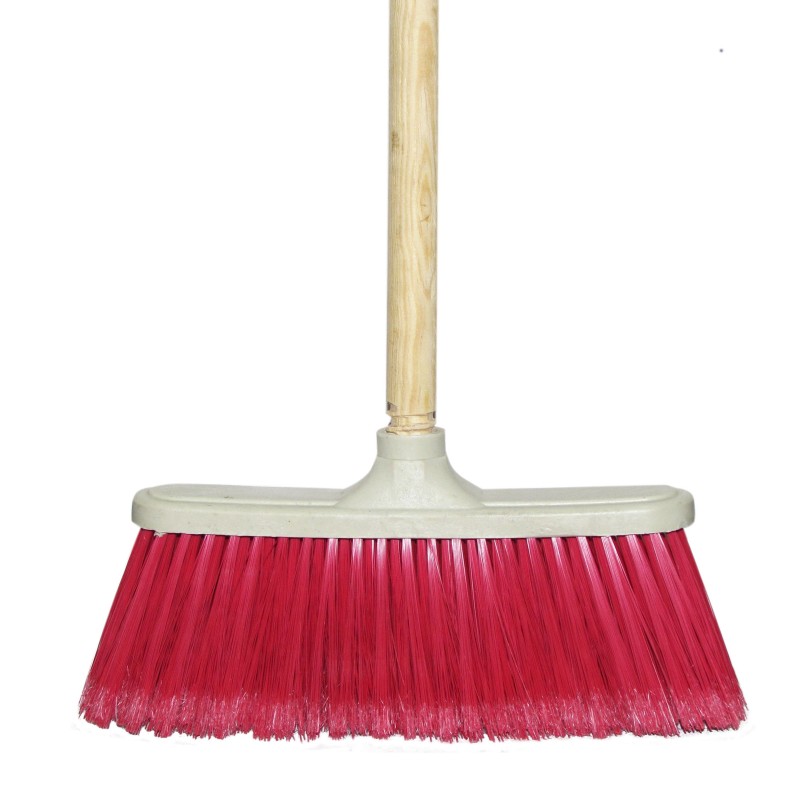 Escoba de PVC con Bastón de Madera (Colores Varios)