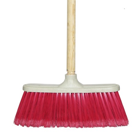 Escoba de PVC con Bastón de Madera (Colores Varios)