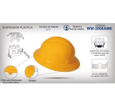Casco Tipo Ala Ancha Dieléctrico con Suspención Plástica