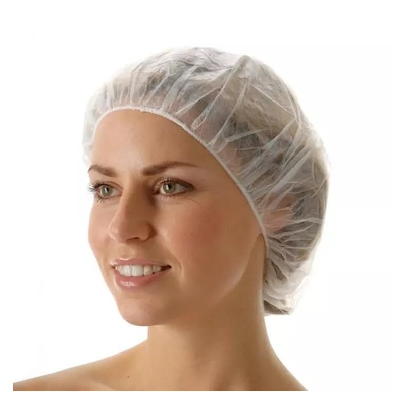 Cofia Blanca Plisada de Polipropileno de 24", Paquete/100