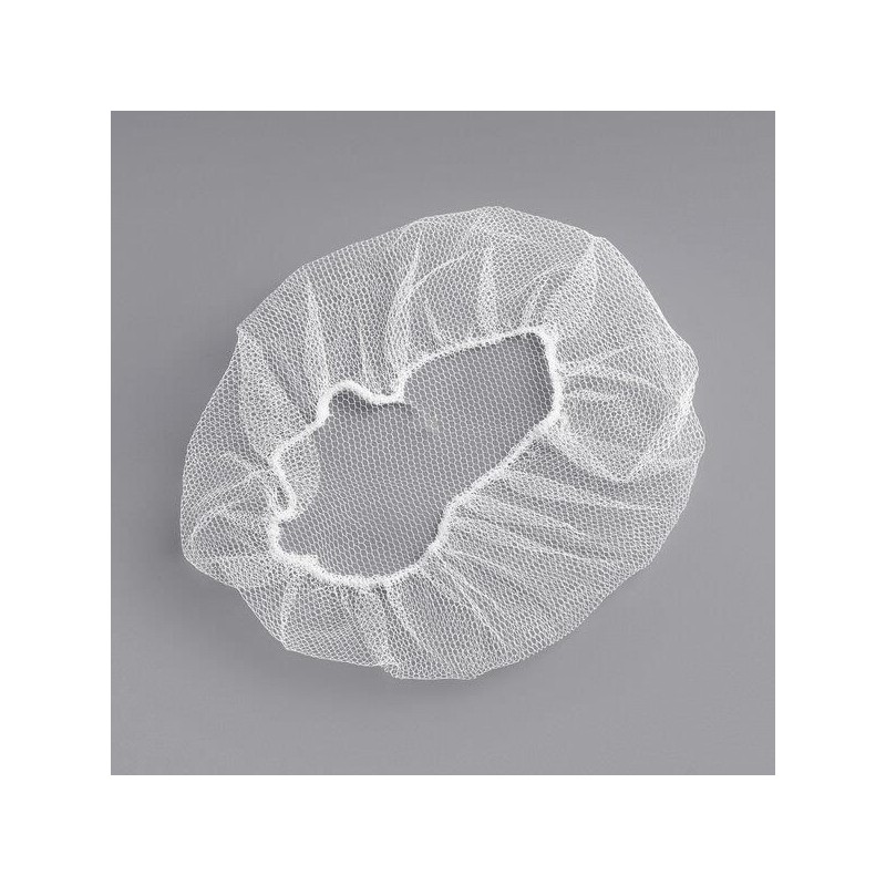 Redes de Malla para Cabello de 24", color Blanco Paquete/100