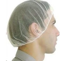 Redes de Malla para Cabello de 24", color Blanco Paquete/100