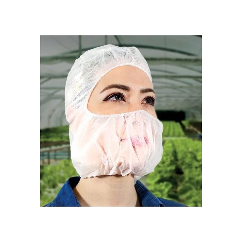 Capucha tipo Ninja Hood Blanca, Unitalla, Paquete/100