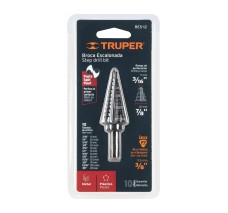 Broca Escalonada Óxido negro de 12 Escalones 3/16" a 7/8”,Truper