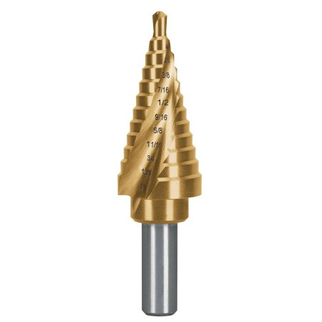 Broca Escalonada de Titanio 12 Escalones 3/16" a 7/8", Expert